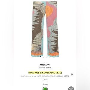 MISSONI
Casual pants
NOW Black Friday $800CAD)
Regular CAD 3,135.66 + tax